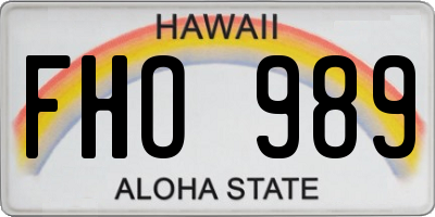 HI license plate FHO989