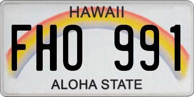 HI license plate FHO991