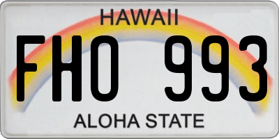 HI license plate FHO993