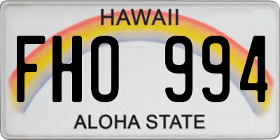 HI license plate FHO994