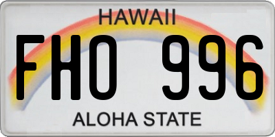 HI license plate FHO996
