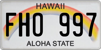 HI license plate FHO997
