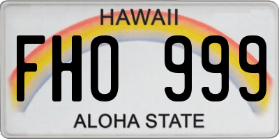HI license plate FHO999