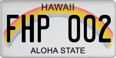 HI license plate FHP002