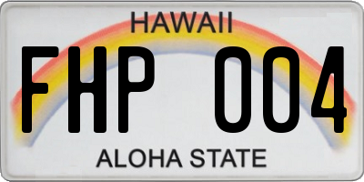 HI license plate FHP004