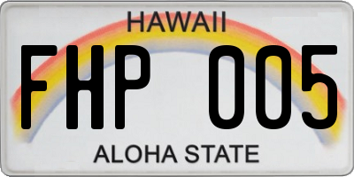 HI license plate FHP005