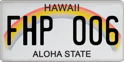HI license plate FHP006