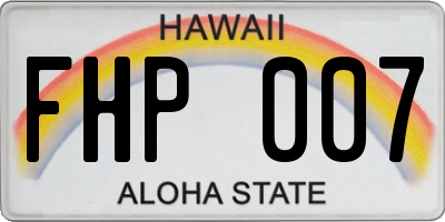 HI license plate FHP007