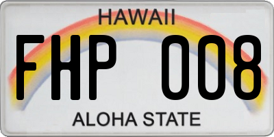 HI license plate FHP008