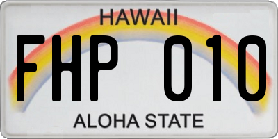 HI license plate FHP010