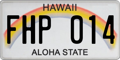 HI license plate FHP014