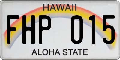 HI license plate FHP015