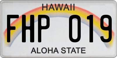 HI license plate FHP019