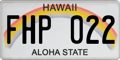HI license plate FHP022