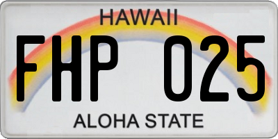HI license plate FHP025