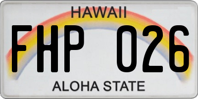 HI license plate FHP026
