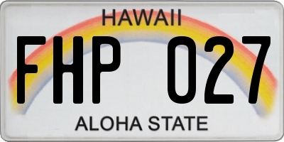 HI license plate FHP027