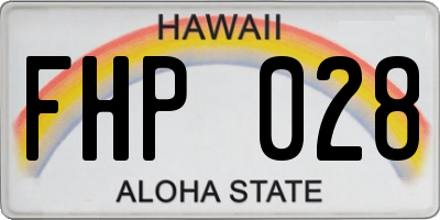 HI license plate FHP028