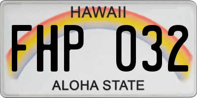 HI license plate FHP032