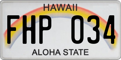 HI license plate FHP034