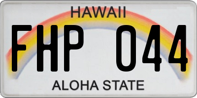 HI license plate FHP044