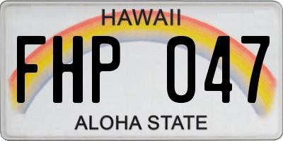 HI license plate FHP047