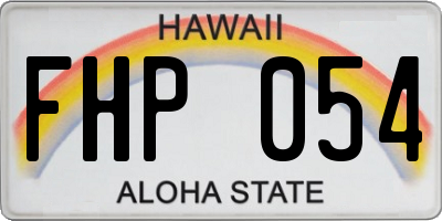 HI license plate FHP054