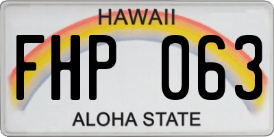 HI license plate FHP063