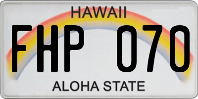 HI license plate FHP070