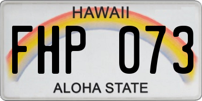 HI license plate FHP073