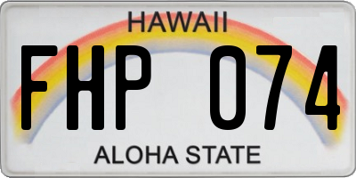 HI license plate FHP074