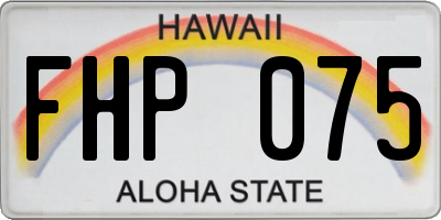 HI license plate FHP075
