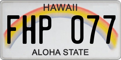 HI license plate FHP077