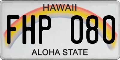 HI license plate FHP080