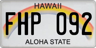 HI license plate FHP092