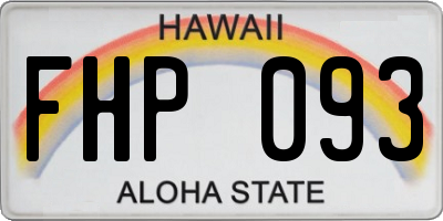 HI license plate FHP093