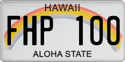 HI license plate FHP100