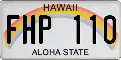 HI license plate FHP110
