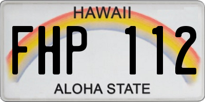 HI license plate FHP112