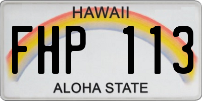HI license plate FHP113