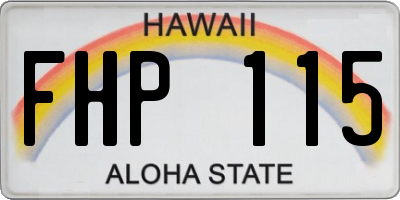 HI license plate FHP115