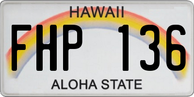 HI license plate FHP136