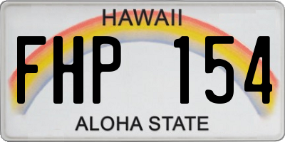 HI license plate FHP154