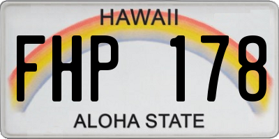 HI license plate FHP178