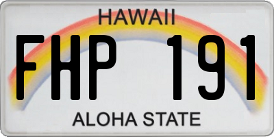 HI license plate FHP191