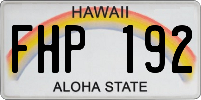 HI license plate FHP192