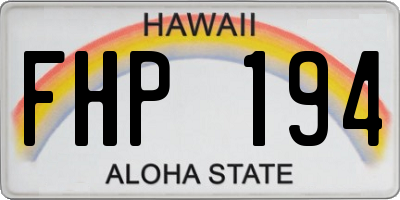 HI license plate FHP194