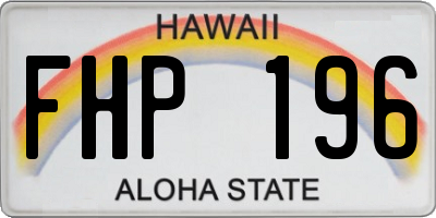 HI license plate FHP196