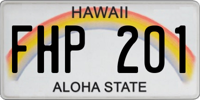 HI license plate FHP201