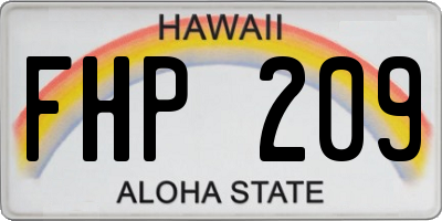 HI license plate FHP209